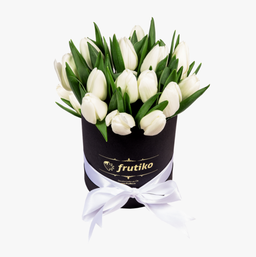 Black Box Oval Of White Tulips - Tulipany V Krabici, HD Png Download, Free Download