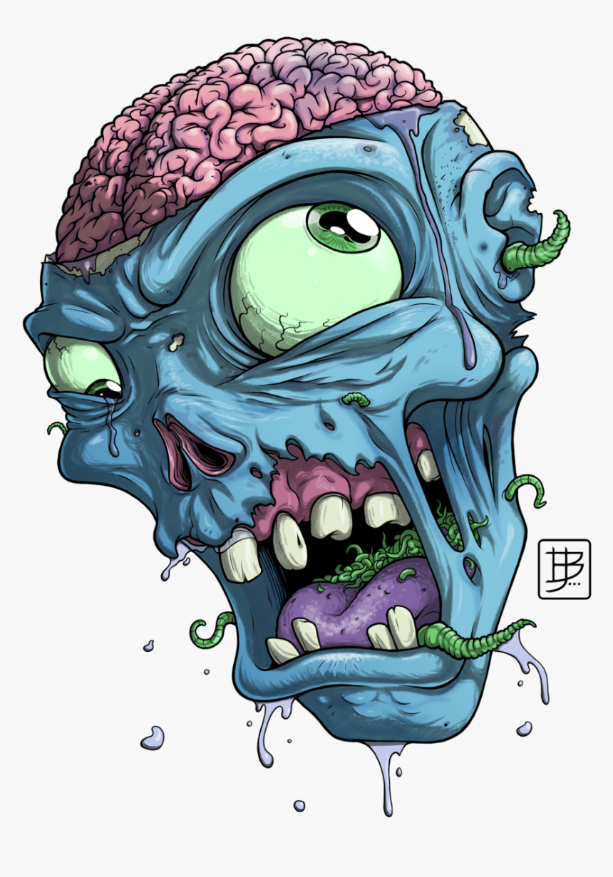 Cartoon Zombie Transparent Image - Zombie Drawing, HD Png Download, Free Download