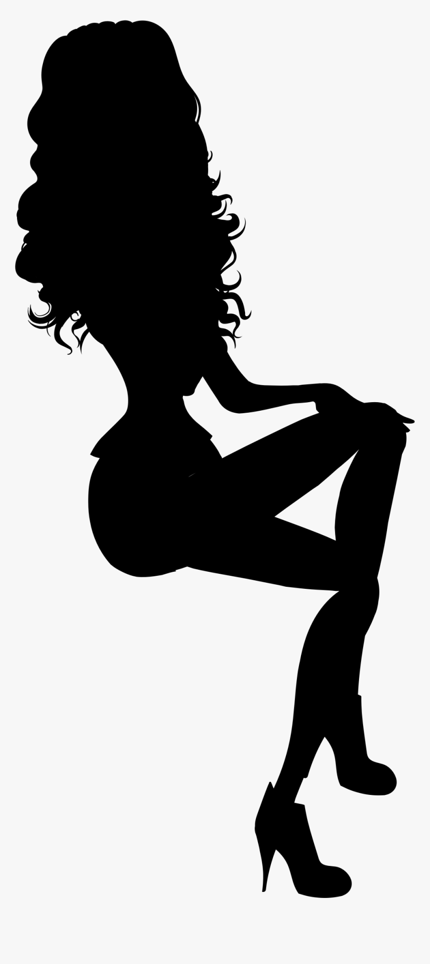 Woman Silhouette Sitting Clip Art - Silhouette Woman Sitting Down, HD Png Download, Free Download