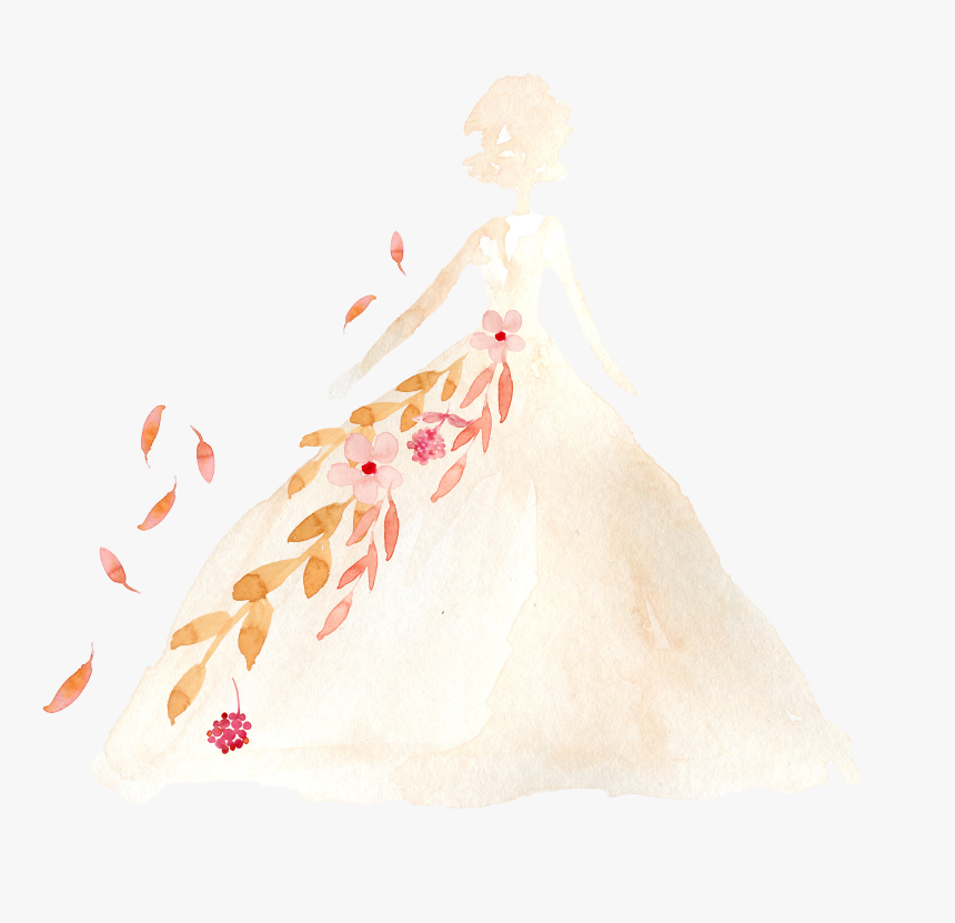 Cartoon Wedding Dress - Illustration, HD Png Download, Free Download