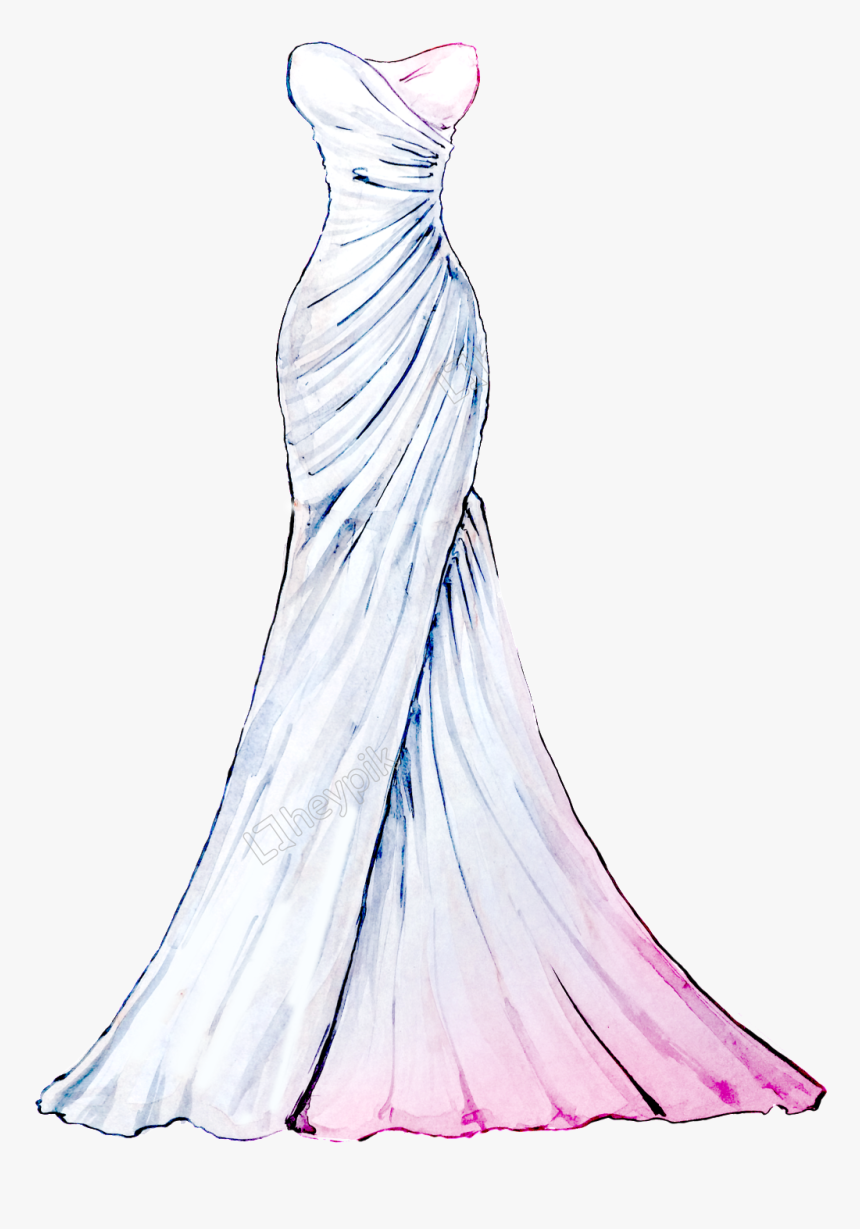 Drawing Wedding Dress Png, Transparent Png, Free Download