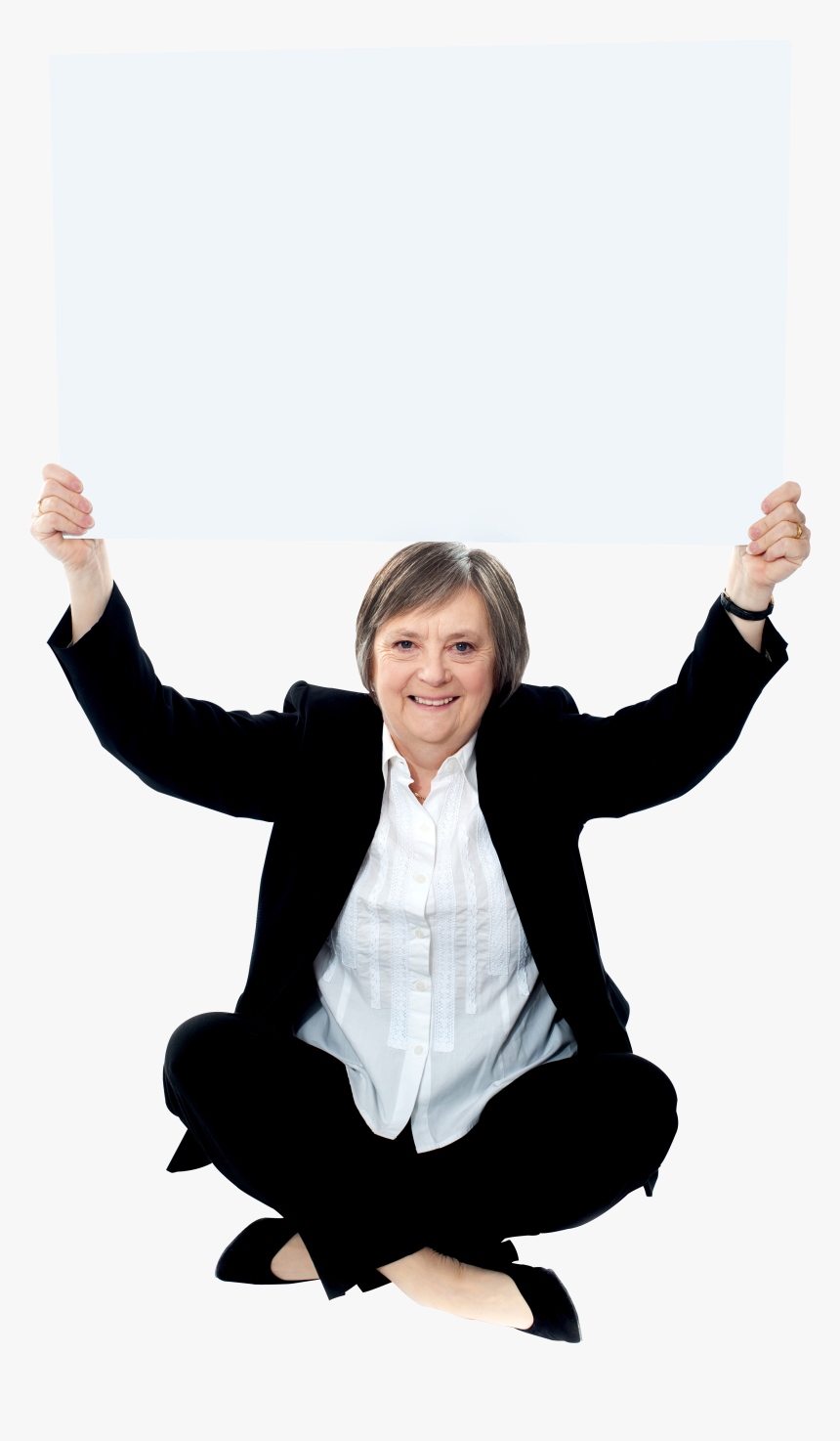 Business Girl Png - People Holding Up Whiteboards, Transparent Png, Free Download