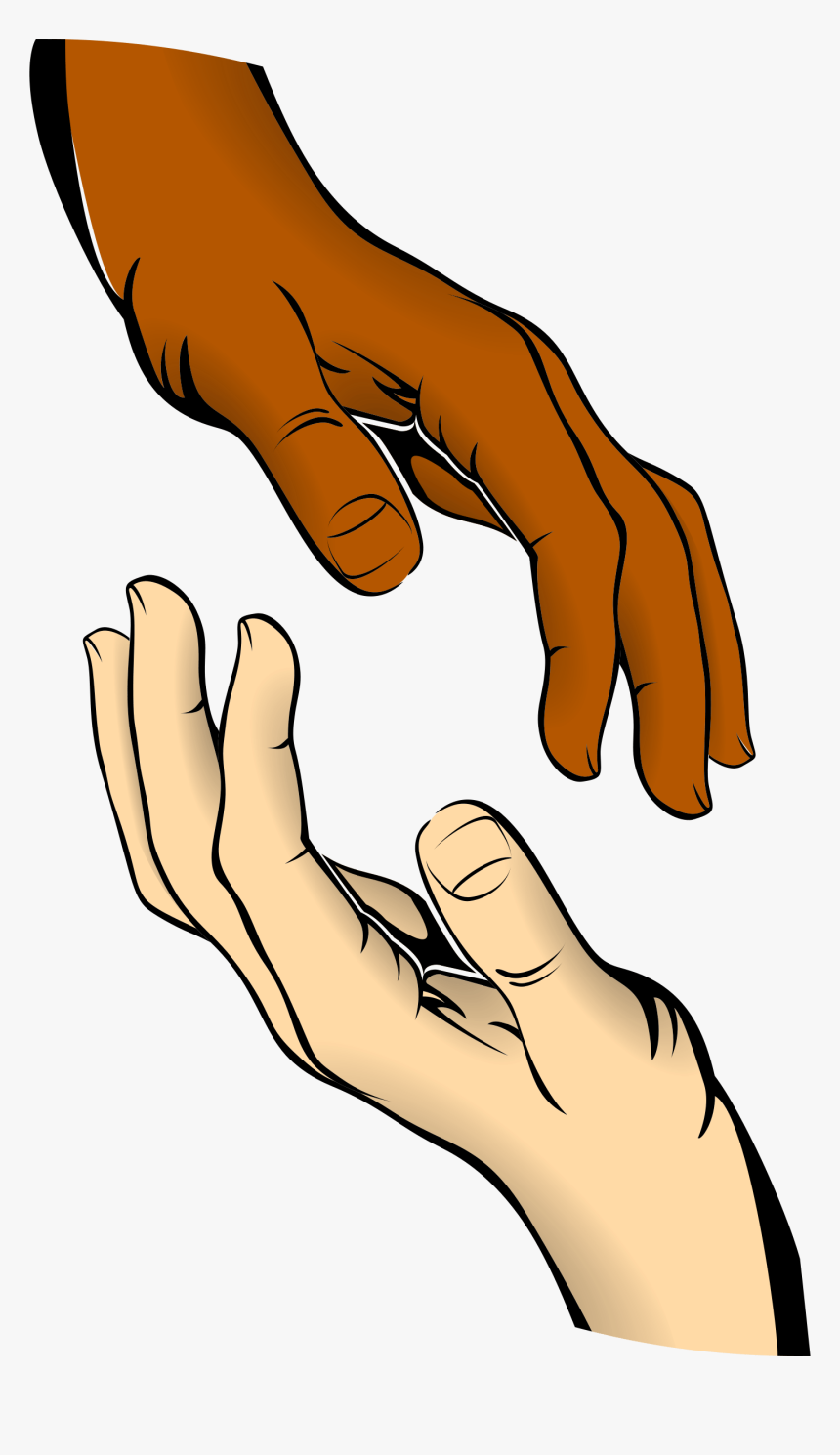 Hands Cliparts Zone - Touching Hands Clipart, HD Png Download, Free Download