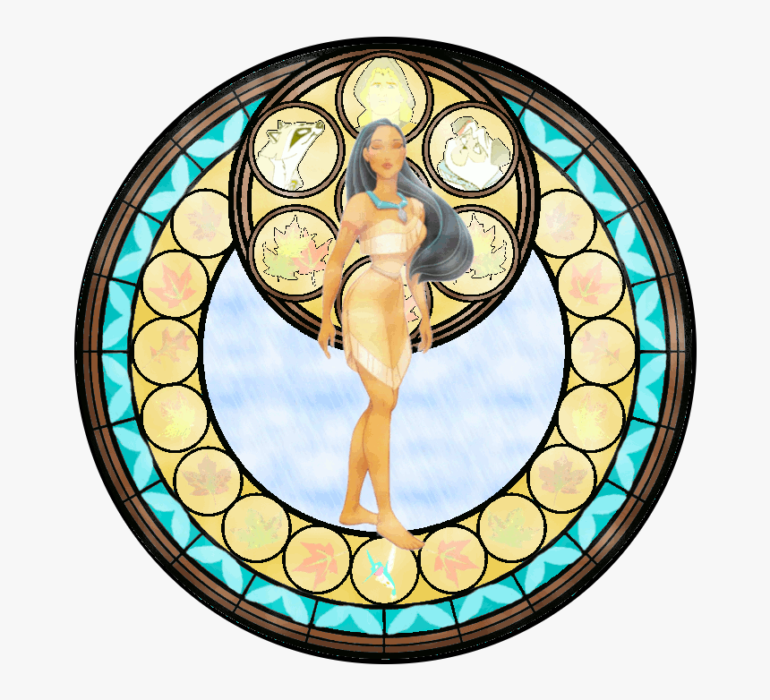 Disney Princess Images Kingdom Hearts Pocahontas Hd Kingdom Hearts Stained Glass Cinderella Hd Png Download Kindpng