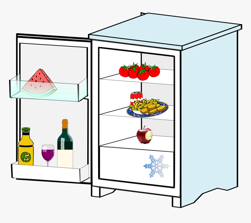 Fridge With Food Clip Arts - Fridge Clip Art, HD Png Download, Free Download