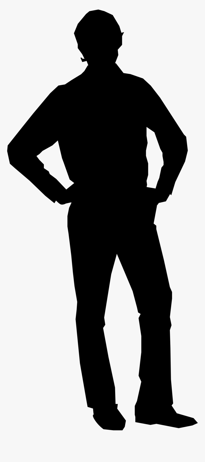 Male Silhouette Png -akimbo Male Man Silhouette Png - Hands On Hips Silhouette, Transparent Png, Free Download
