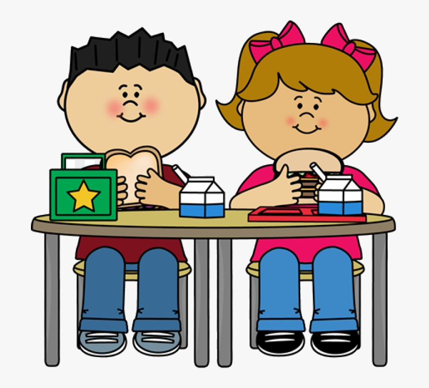 Eating School Meals Kids Clipart Free Transparent Png - Lunch Time Clipart, Png Download, Free Download