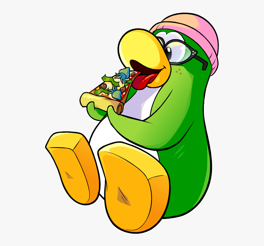 Girl Eating Pizza Clipart - Transparent Background Club Penguin, HD Png Download, Free Download