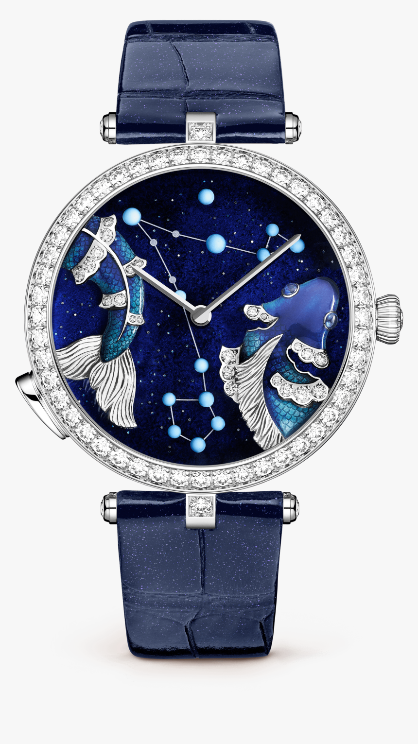 Lady Arpels Zodiac Lumineux Pisces Watch,pearly Alligator, - Van Cleef And Arpels Watch, HD Png Download, Free Download