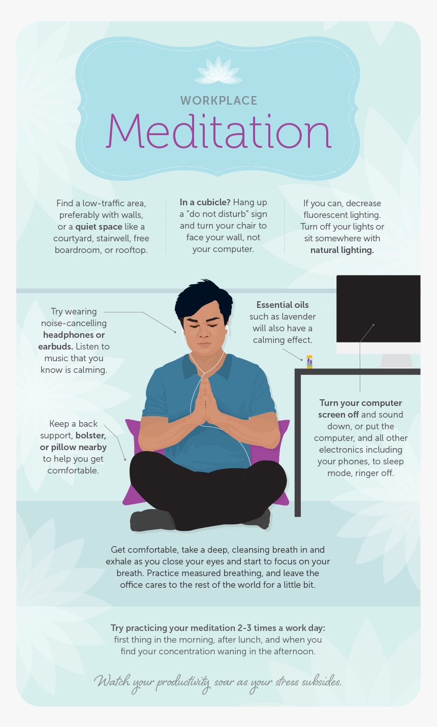 How Five Minutes Of Meditation Can Change Your Life - Workplace Meditation At Work, HD Png Download, Free Download