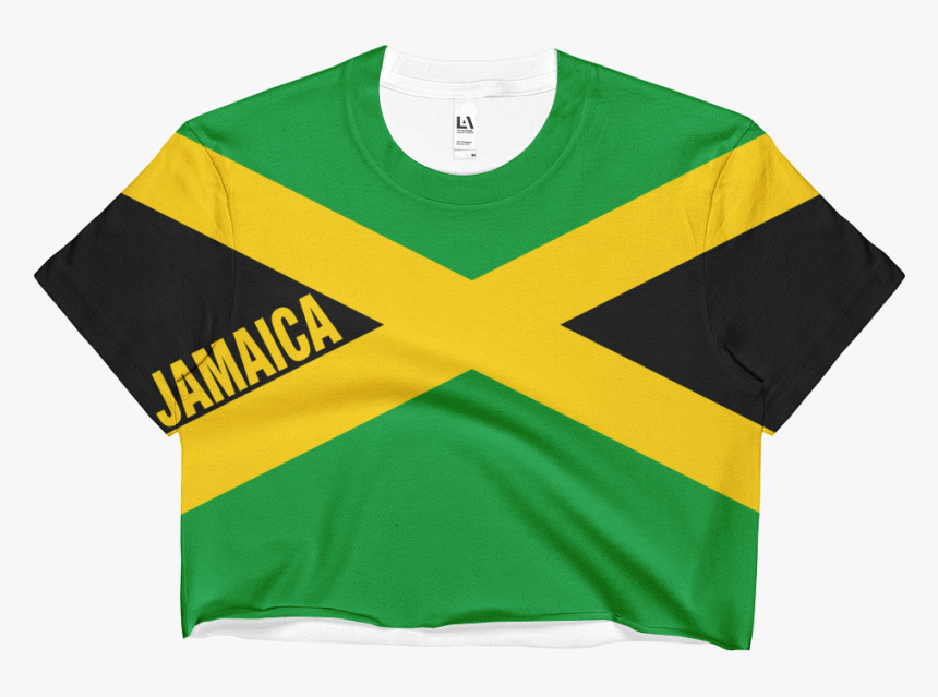 Jamaica Flag Print Crop Top - Jamaican Flag Crop Top, HD Png Download, Free Download
