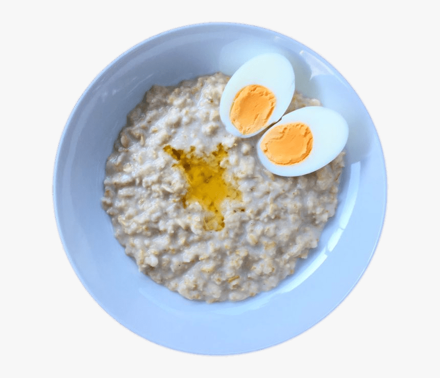 Oatmeal With Hard Boiled Egg - Fried Egg, HD Png Download, Free Download