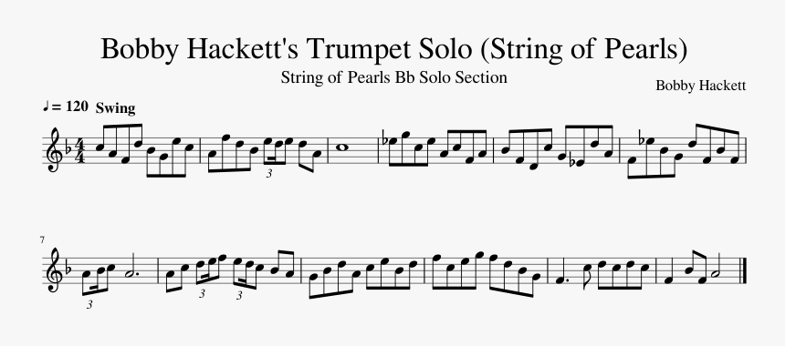 Bobby Hackett String Of Pearls Solo, HD Png Download, Free Download