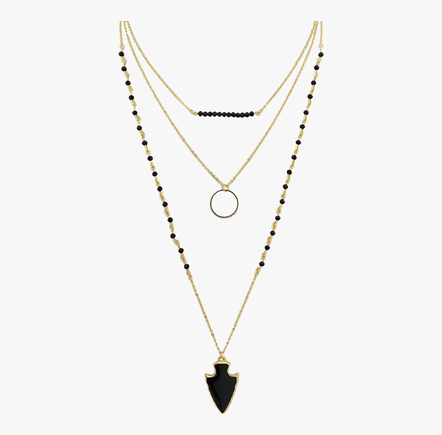 Neck Chain With Black Beads - Necklace, HD Png Download, Free Download