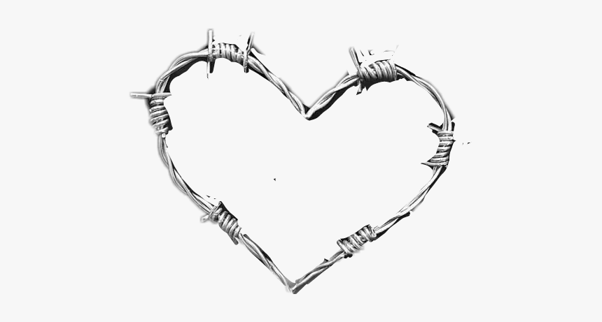 #sticker #heart #barbwire - Emo Cacheada, HD Png Download, Free Download