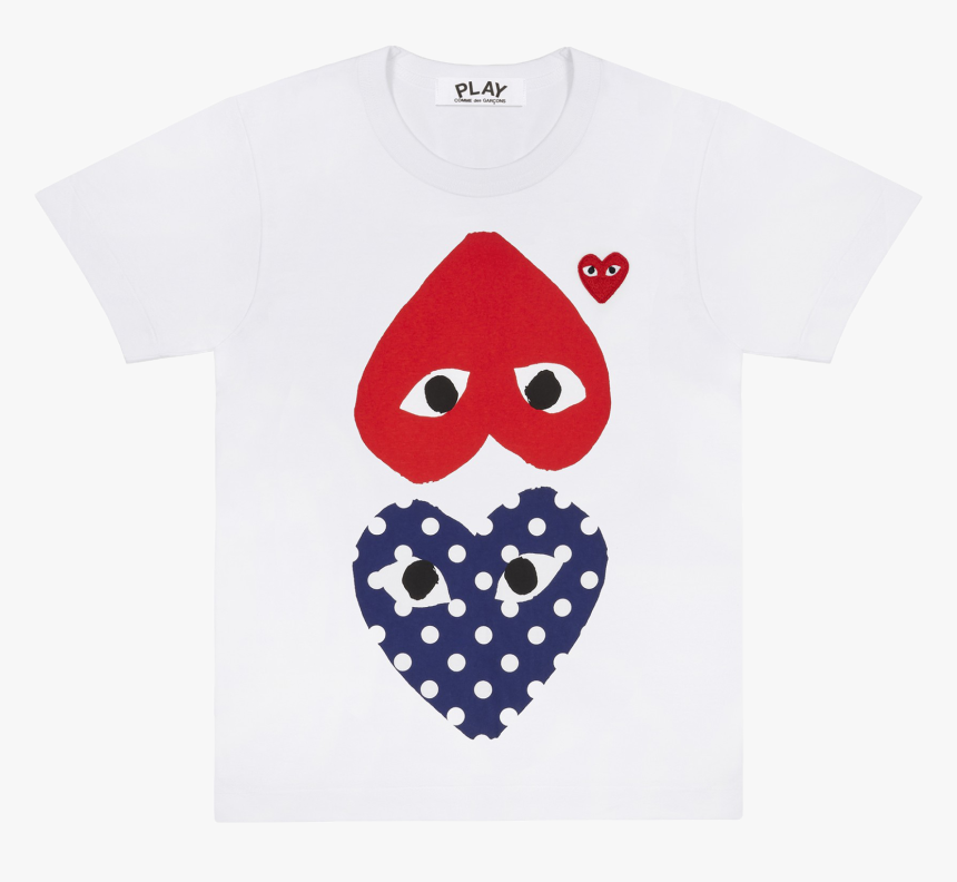 Cdg P1t240 Play Polka Dot T-shirt White"
 Class= - Comme Des Garçons, HD Png Download, Free Download