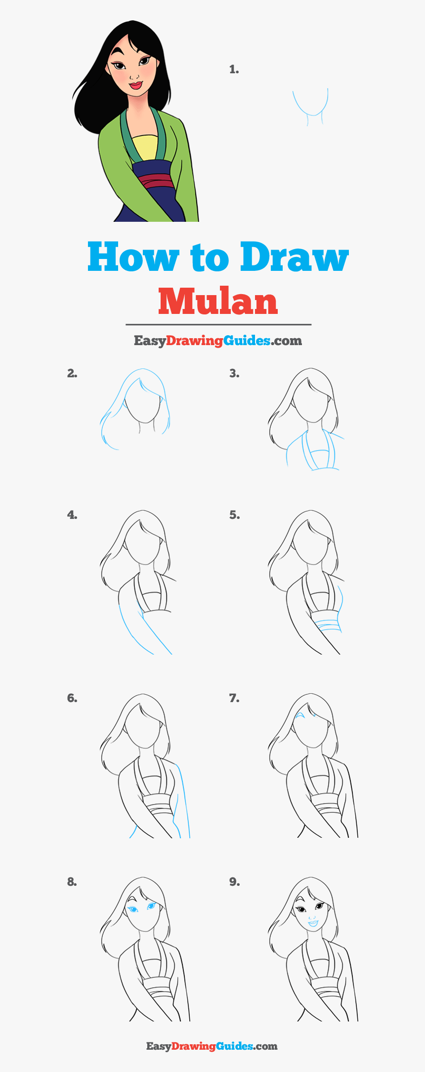 How To Draw Mulan - Mulan Drawing Step By Step, HD Png Download, Free Download