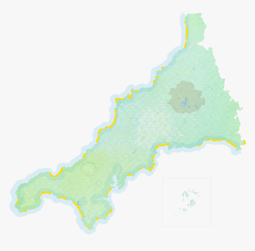 Simple Map Of Cornwall, HD Png Download, Free Download