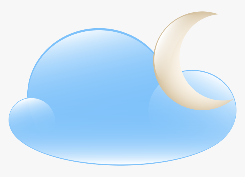 Moon And Cloud Weather Icon Png Clip Art - Circle, Transparent Png, Free Download