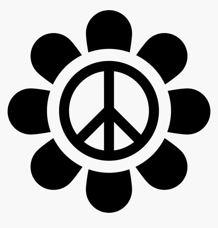 Flower With Peace Sign - Transparent Peace Sign Clipart, HD Png Download, Free Download