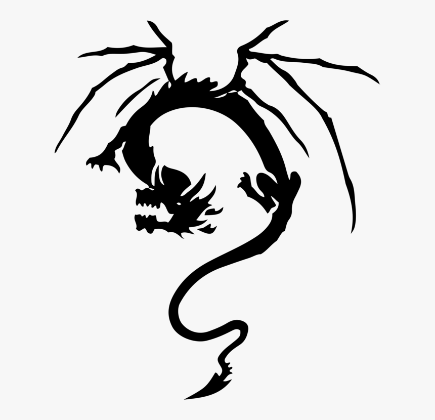 Tattoo Clip Art Chinese Dragon Sleeve Tattoo - Tattoo Design Black And White Clipart, HD Png Download, Free Download