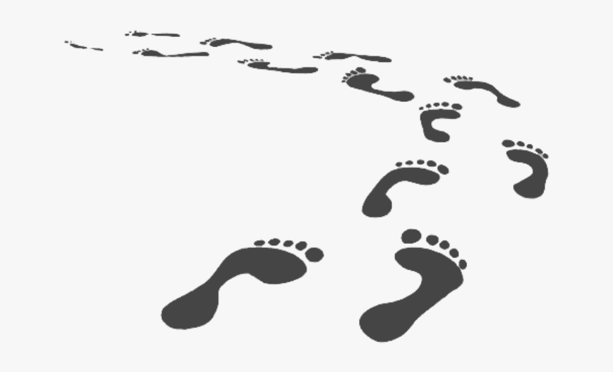 #footsteps #foot #prints #grey - Footprint Clipart Black And White, HD Png Download, Free Download