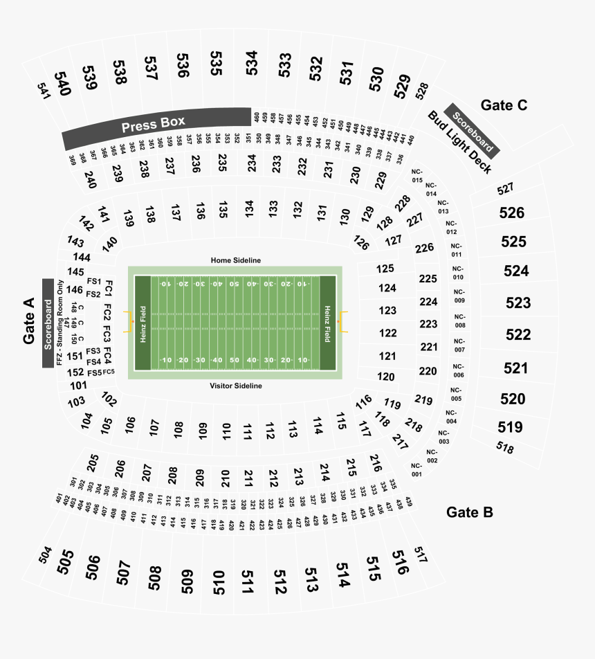 Seat Number Heinz Field Seating Chart