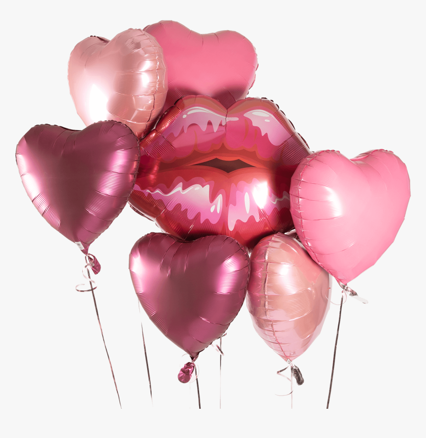 Pink Hearts & Kisses - Balloon, HD Png Download, Free Download