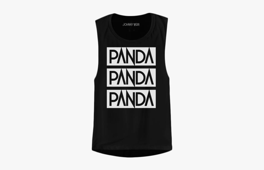 Panda Panda Panda Ladies Black Muscle Tee - Active Tank, HD Png Download, Free Download