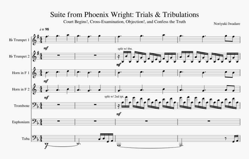 Suite From Phoenix Wright - Misirlou Sheet Music Violin, HD Png Download, Free Download