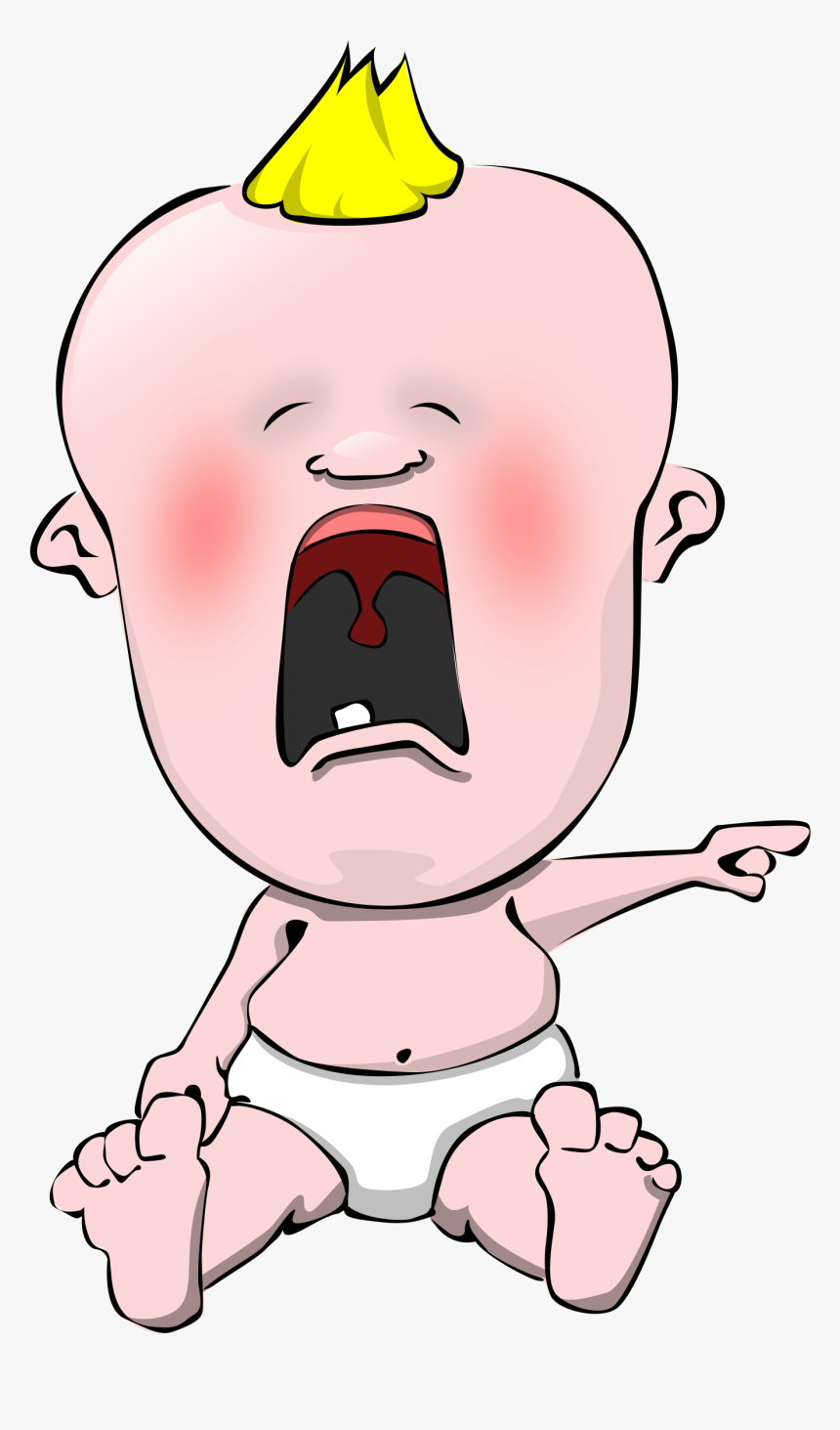 Baby, Crying, Mad, Upset, Infant, Child, Kid, Suckling - Crying Baby Cartoon, HD Png Download, Free Download