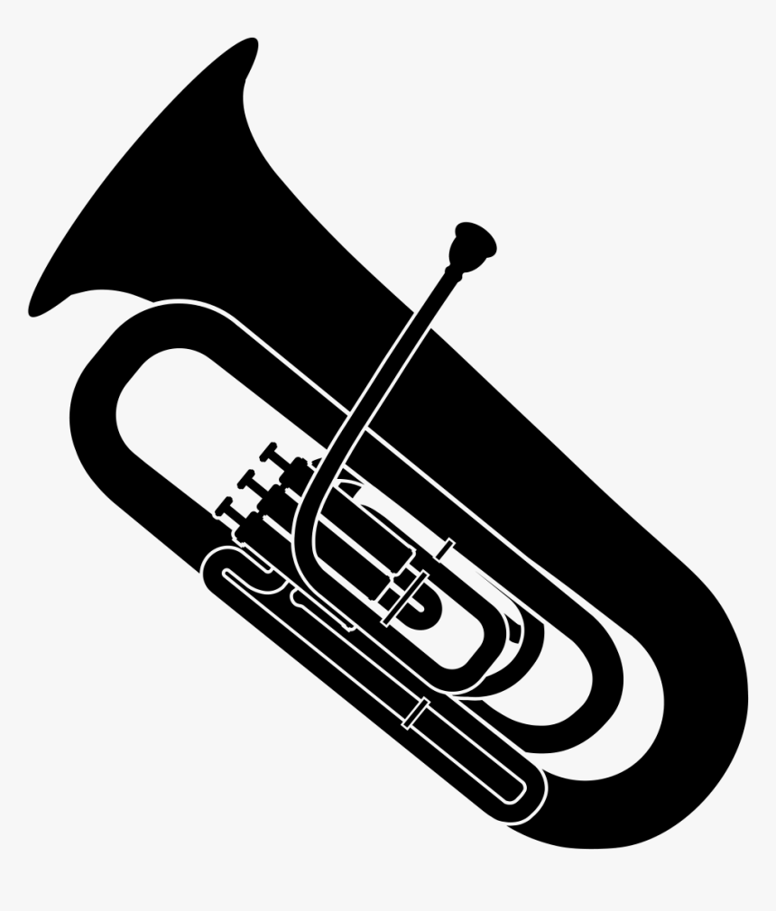 Musical Instruments Saxhorn Trumpet Tuba Sousaphone - Black And White Tuba, HD Png Download, Free Download