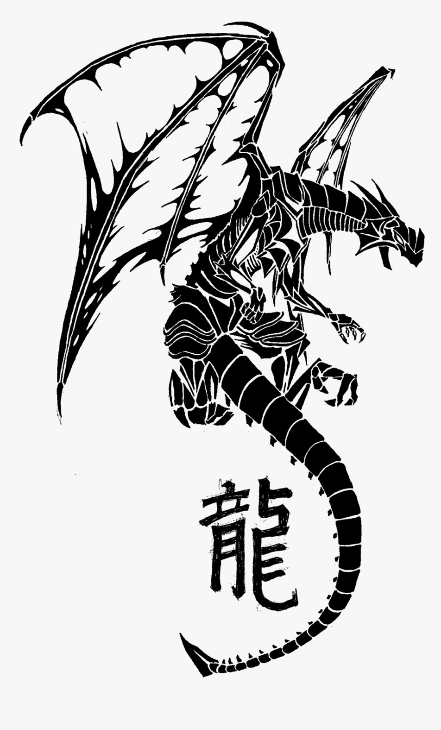 Dragon Tattoo Png Image Background - Tribal Tattoos Of Dragons, Transparent Png, Free Download