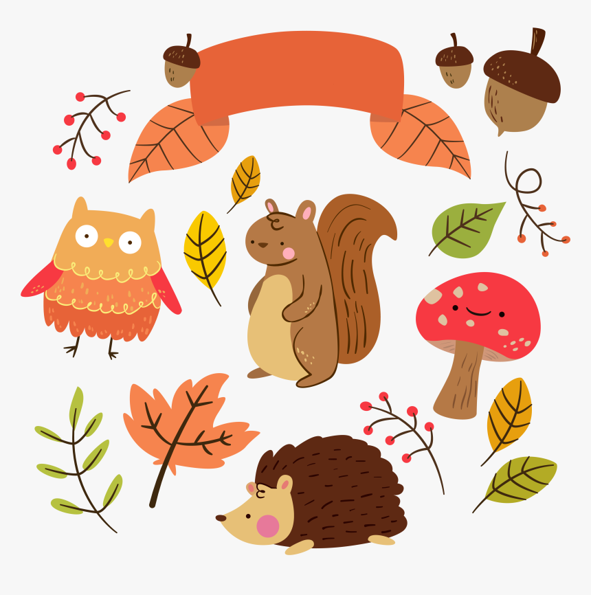 Fall Clipart Fox Cute - Autumn Clipart Free, HD Png Download, Free Download