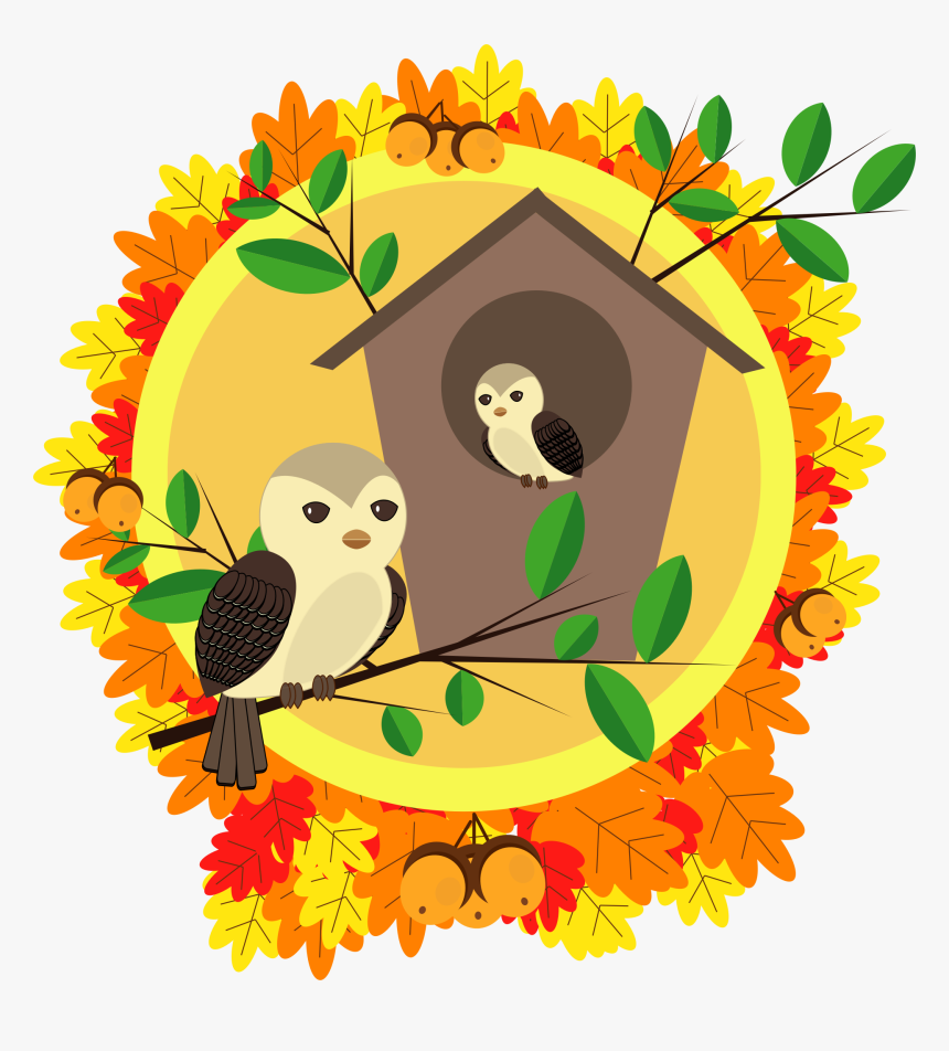 Happy Autumn Clip Arts - Autumn Bird Clipart, HD Png Download, Free Download