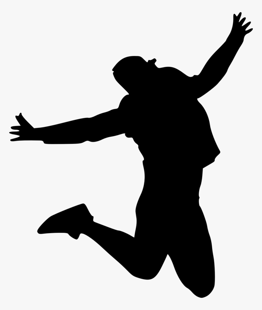 Happy Jump Silhouette - Jumping Silhouette Png, Transparent Png, Free Download