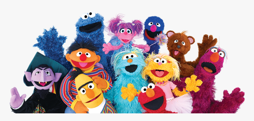 Group Shot Of Sesame Characters - Elmo And The Muppets, HD Png Download, Free Download