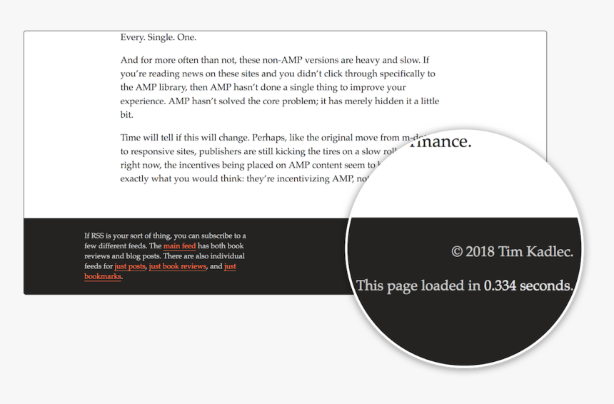 Tim Kadlec"s Site Shows How Long The Page Took To Load - Circle, HD Png Download, Free Download