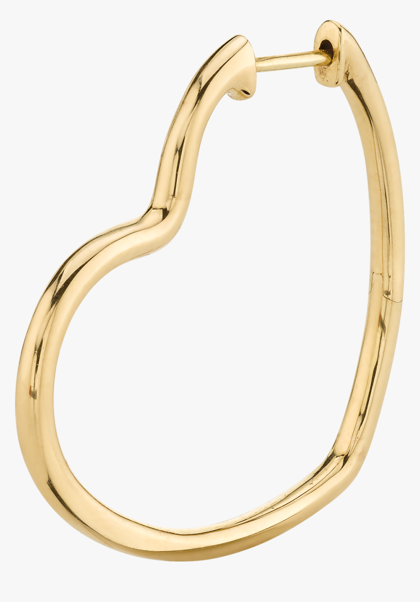 Large Gold Heart Hoop - Body Jewelry, HD Png Download, Free Download