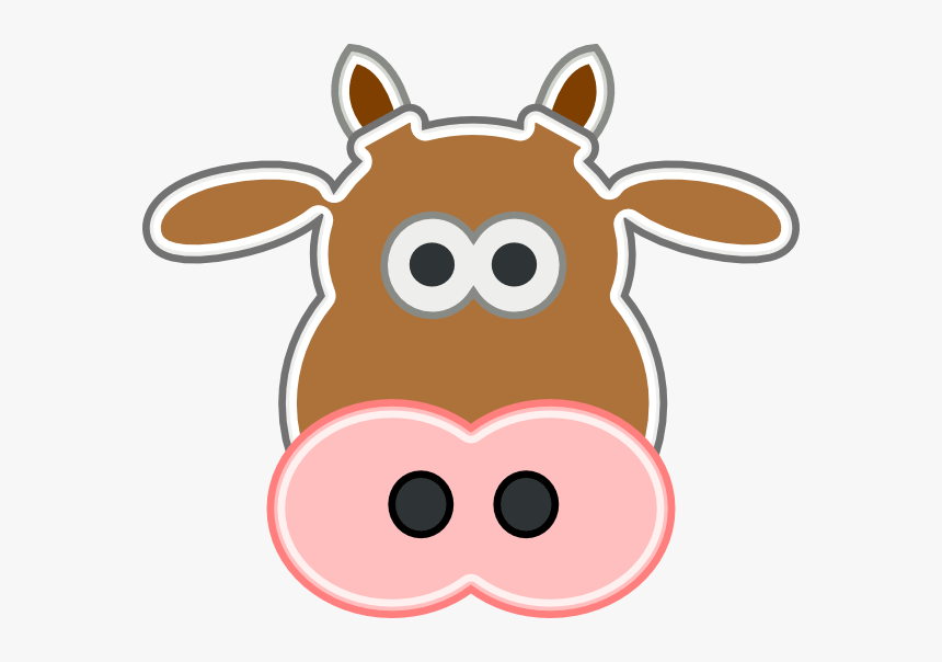 Cow Head Clipart - Brown Cow Face Clip Art, HD Png Download, Free Download