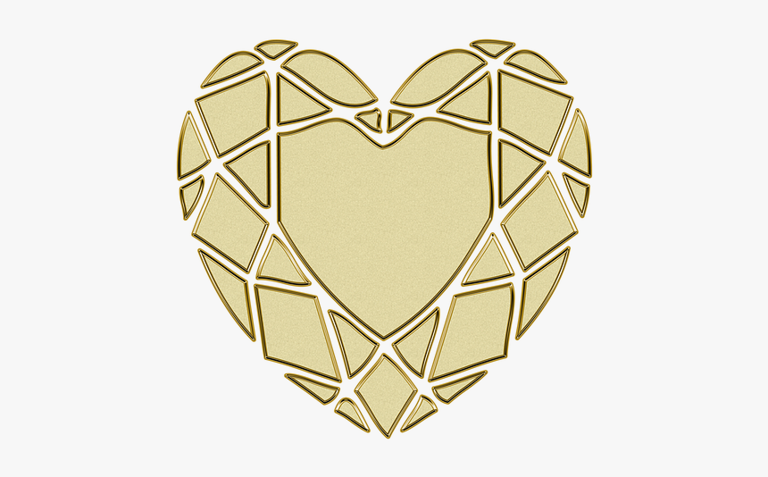 Heart, Golden, Gold, Ornament, Love, Gold Decor, Metal - Gold, HD Png Download, Free Download