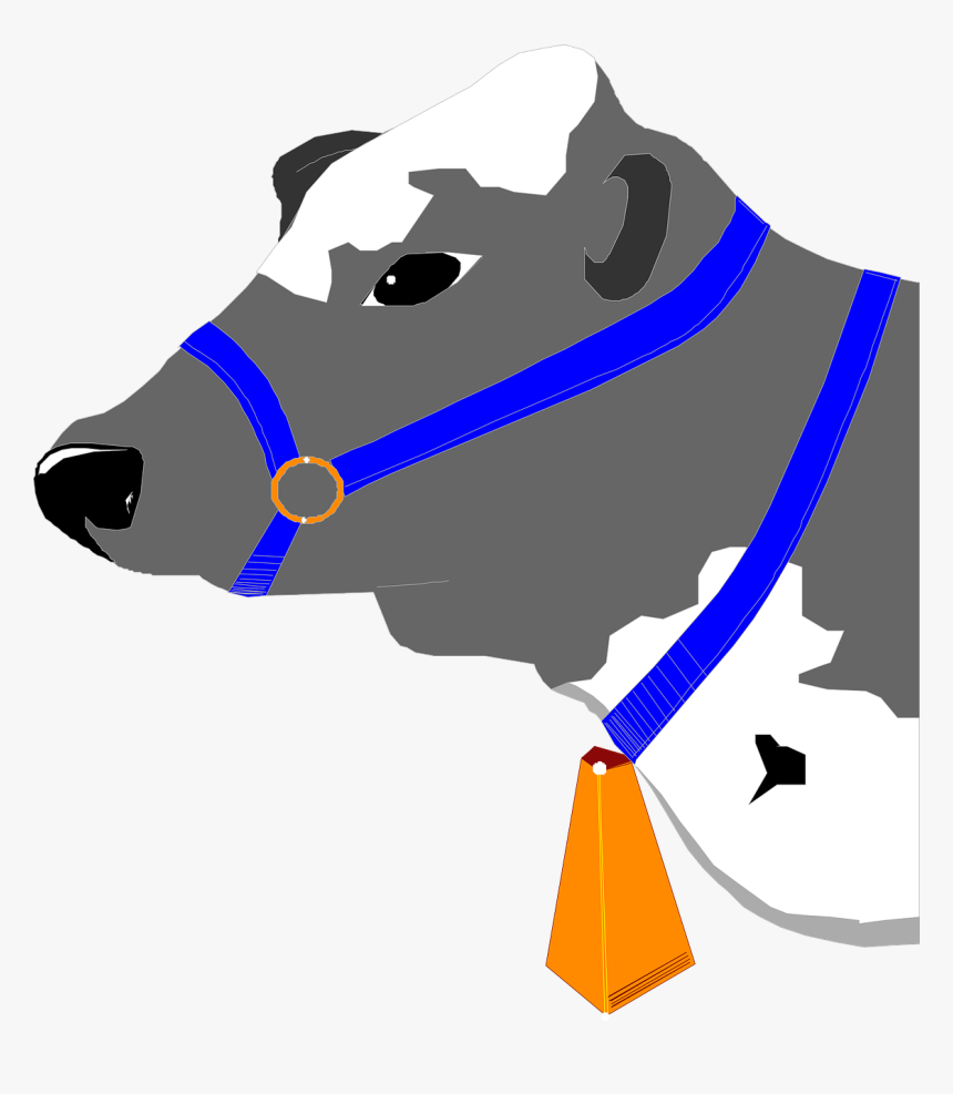 Cow Bell Head Collar Blue Animal Cattle - Collar De La Vaca, HD Png Download, Free Download