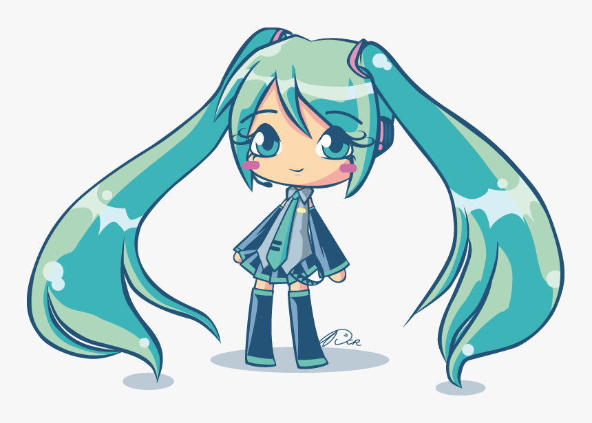 Transparent Hatsune Miku Clipart - Kawaii Miku Hatsune Chibi, HD Png Download, Free Download