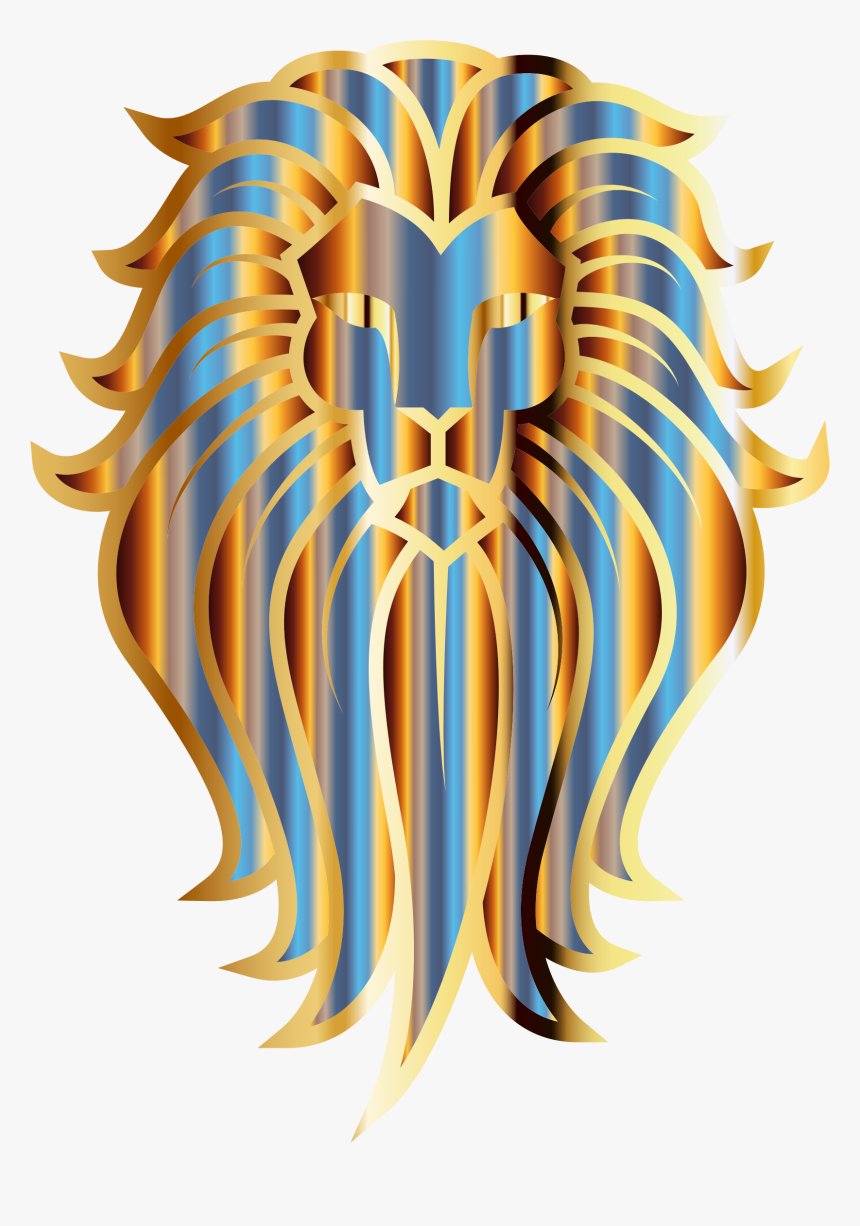 Chromatic Lion Face Tattoo No Background Clip Arts - Lion Background Png Tattoo, Transparent Png, Free Download