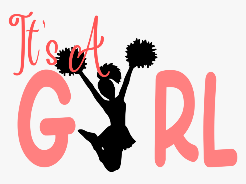 Its A Girl Cheerleader Gender Reveal Svg Graphic By - Black And White Cheer Icon, HD Png Download, Free Download