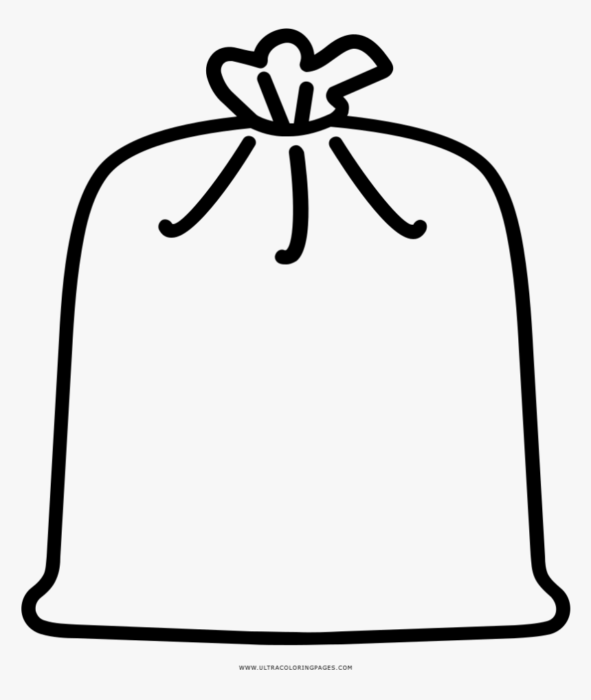 Garbage Bag Coloring Page - Trash Bag Clipart Black And White, HD Png Download, Free Download