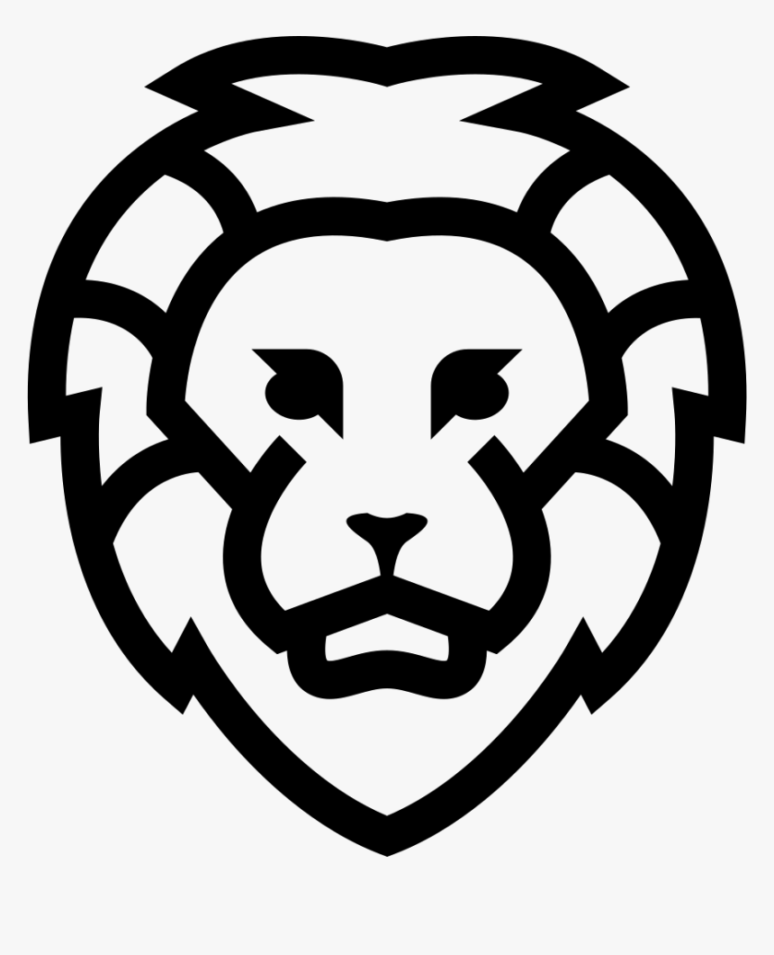 Lion Face Outlined Front - Lion Face Icon Png, Transparent Png, Free Download