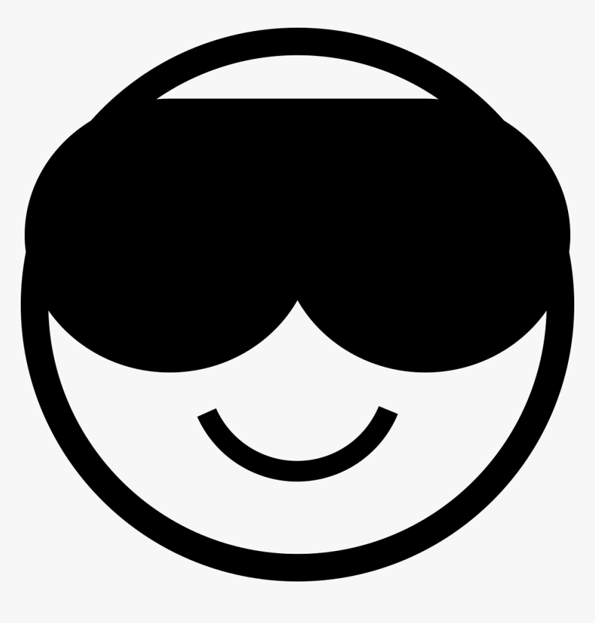 Emoticon Cool Face Smiling With Dark Sunglasses - Emoticon, HD Png Download, Free Download