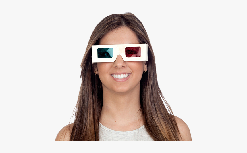 Clip Art White Oak D Images - Girl With 3d Glasses, HD Png Download, Free Download