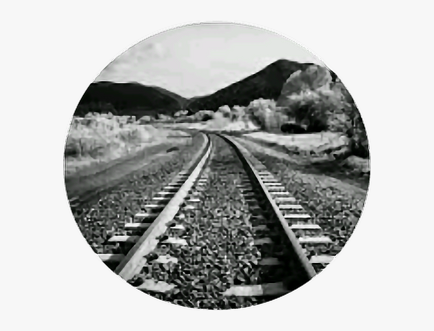 #circle #aesthetic #aestheticccircle #train #track - Landscape Hd Black And White, HD Png Download, Free Download